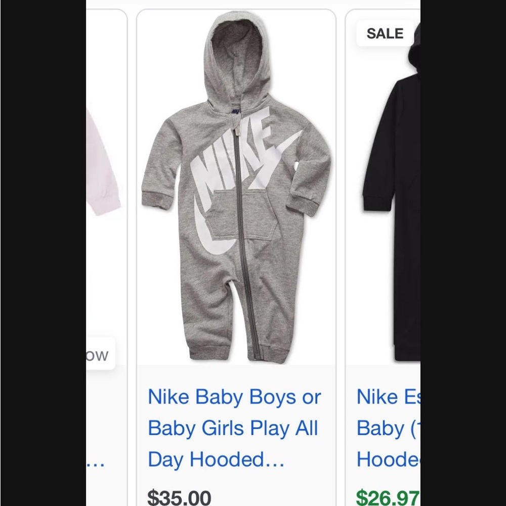 Nike Gray Baby Hooded Jumpsuit